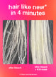 Hair strands after using bleach that are damaged compared to strands of hair that were bleach followed by the k18 hair mask which are healthy.